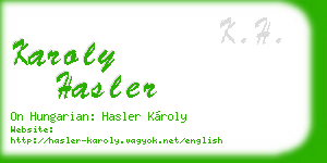 karoly hasler business card